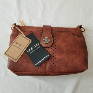 NWT! Vaschy Faux Leather Shoulder Crossbody Bag Purse w/Detach Shoulder Strap